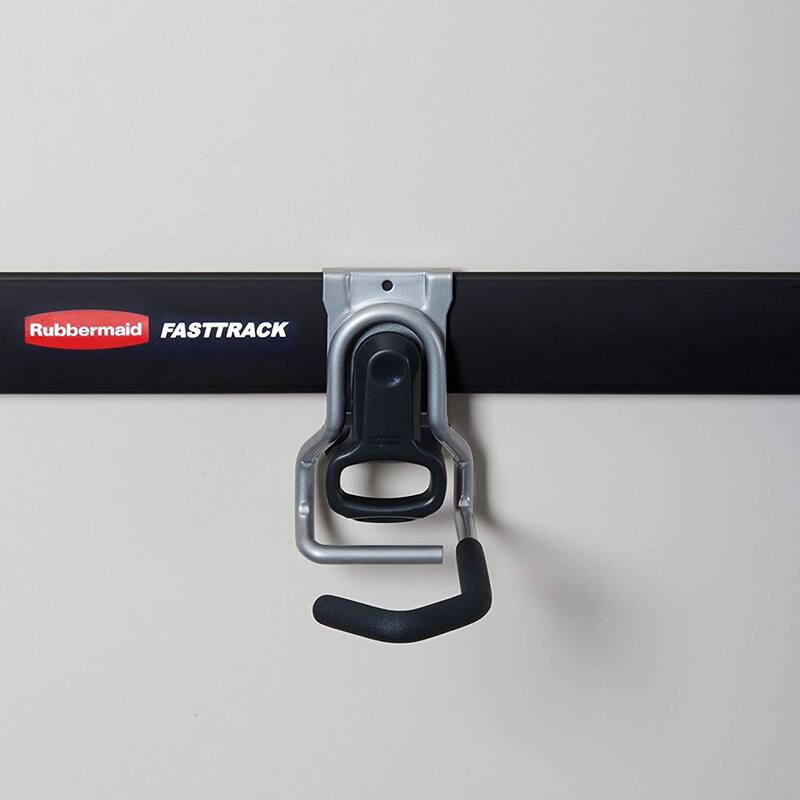 Rubbermaid Vertical FastTrack Hanging Wall Mount Hook Garage Organizer (2 Pack) - 1.19