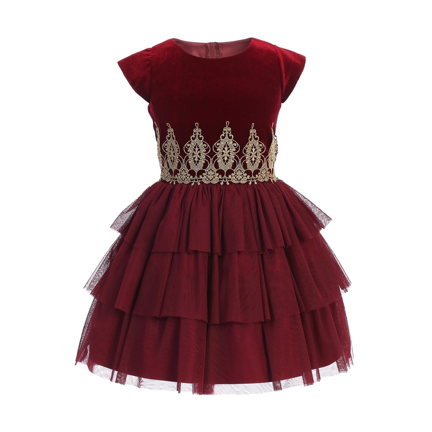 burgundy lace dress for little girl