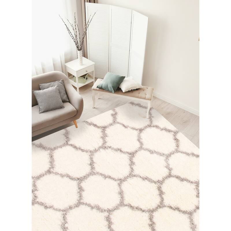 ECARPETGALLERY Agadir Trellis Moroccan Shag Rug