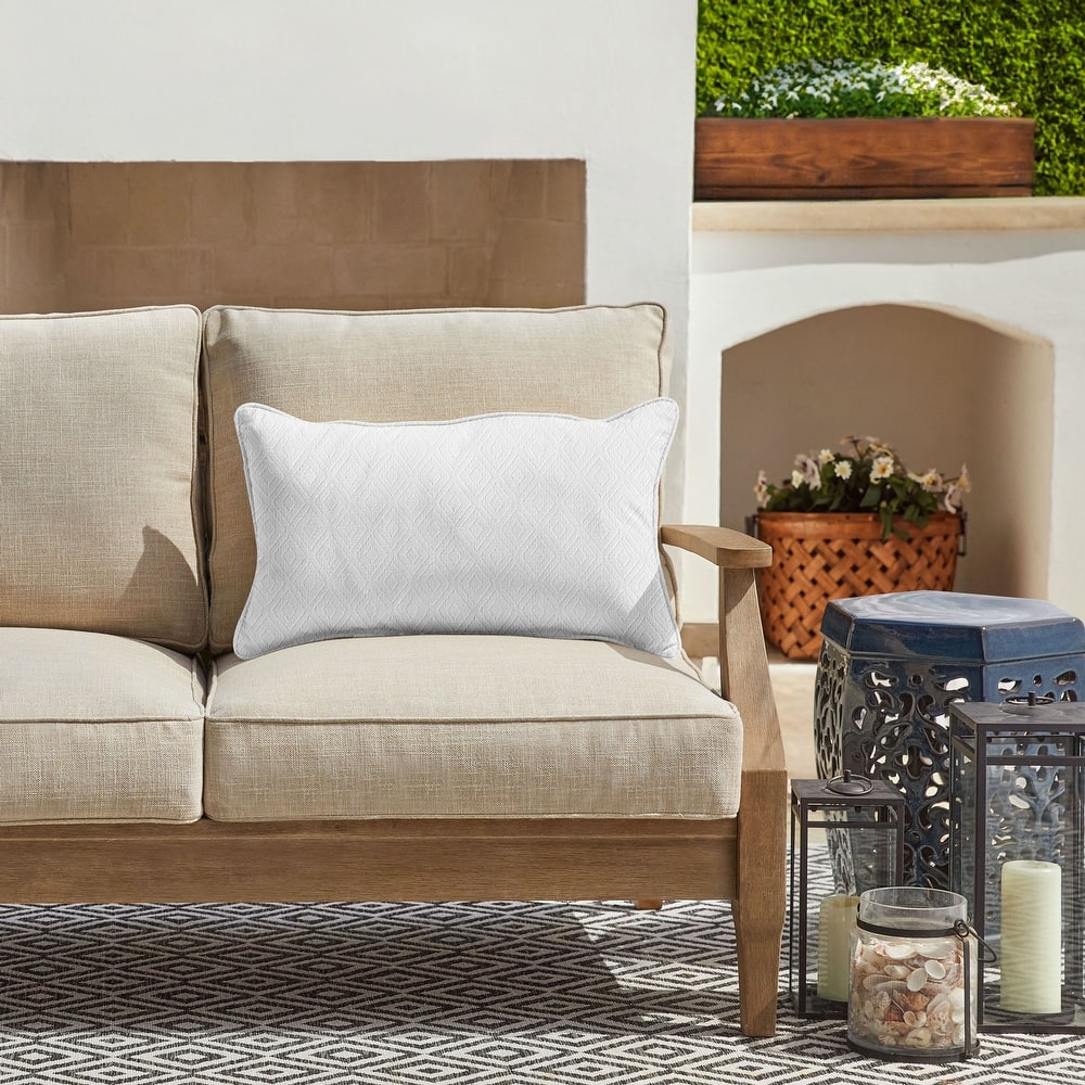 Sunbrella Textured Indoor/Outdoor Corded Lumbar Pillow (Single)