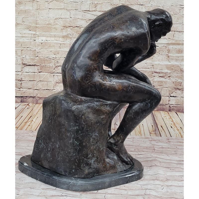 The Thinker Thinking Man Auguste Rodin Bronze Statue Sculpture Replica 24 Inches X 14 Inches
