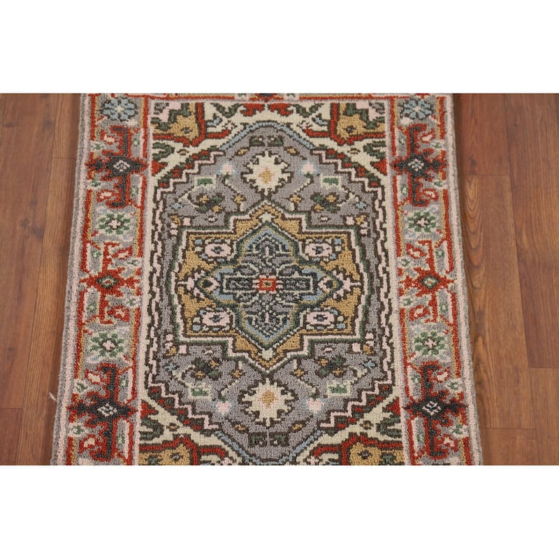 Gray Heriz Serapi Indian Accent Rug Handmade Wool Carpet - 2'0" x 3'0"