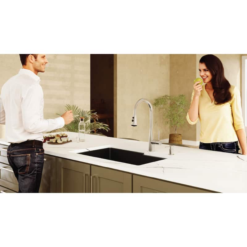 Karran Undermount Large/Small Bowl Quartz Kitchen Sink - 32" x 21.25" x 9" - 32" x 21.25" x 9"