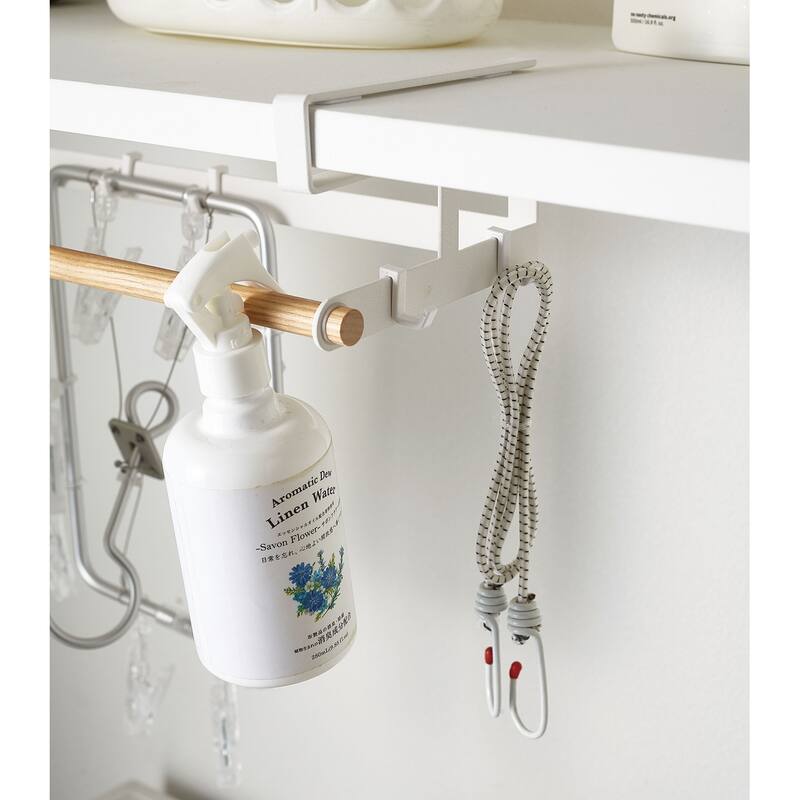Yamazaki Home Undershelf Hanger, Steel and Wood, Up To 1" Shelf, Holds 6.6 lbs - L 6.5 x W 16.54 x H 3.94 inches
