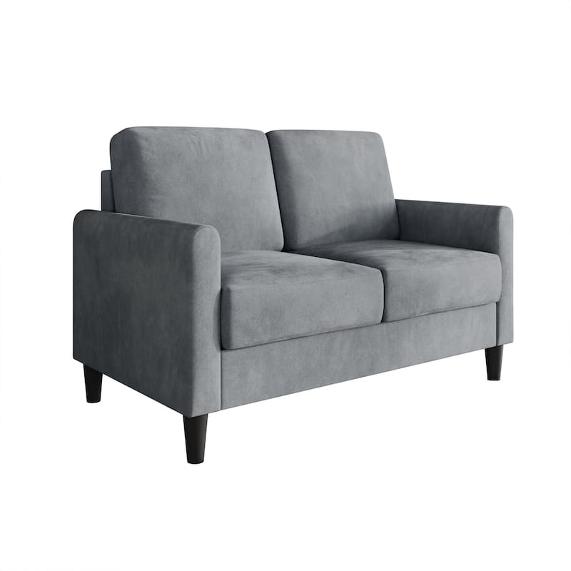 Clayfell Goliad Velvet Arm Loveseat with Pocket Spring, Soft Cushions, Clean Lines Design