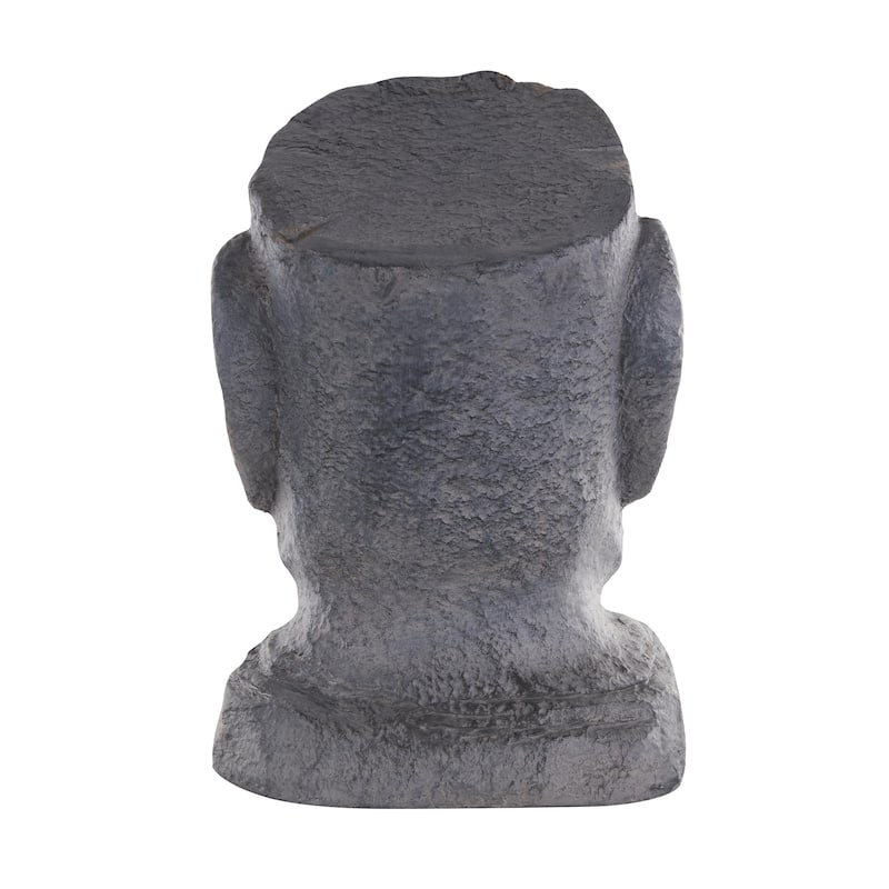 Magnesium Oxide People Distressed Textured Easter Island Head Indoor Outdoor Planter - Black - Roche River Decor