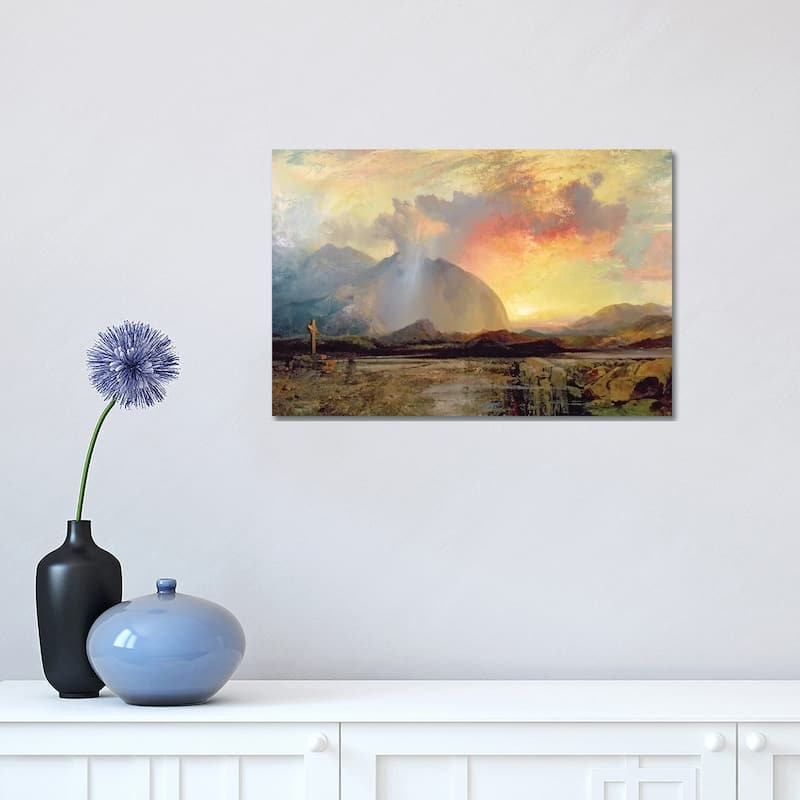 iCanvas "Sunset Vespers at the Old Rugged Cross " by Thomas Moran Canvas Print - 12x18x1.5
