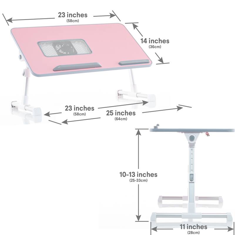 Husband Pillow - Lap Desk Large Wood Top - Fits Up to 17" Laptop - with Dual Cushion, Multifunctional Slot for Tablet