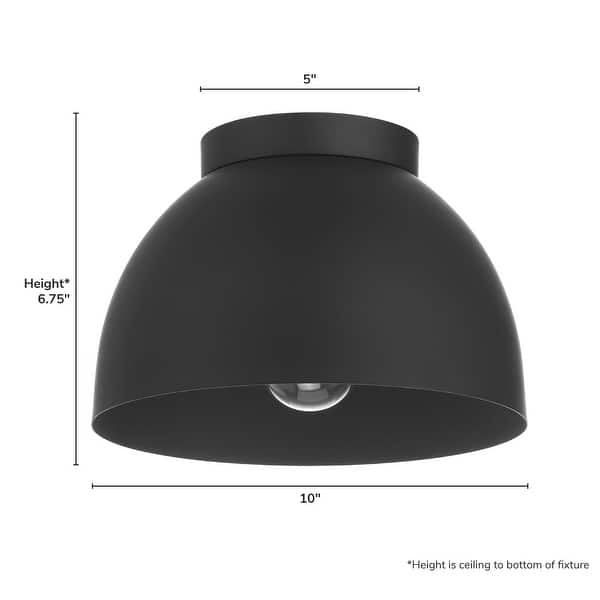 dimension image slide 1 of 2, Hunter Erling 1-Light Medium Flush Mount Ceiling Light - Modern - Hallway, Bathroom, Entry, Laundry Room - Damp Rated!