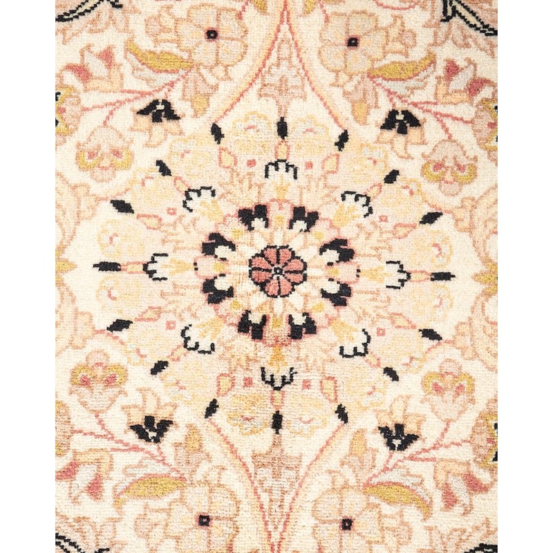 Overton One-of-a-Kind Hand-Knotted Traditional Oriental Mogul Ivory Area Rug - 6' 2" x 9' 4"