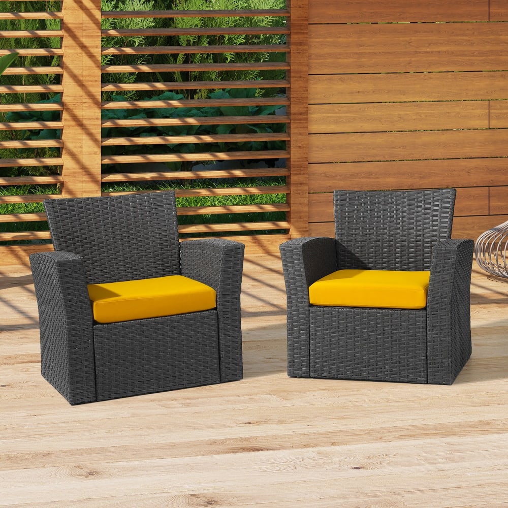 Fading Free All Weather Outdoor Patio Seat Cushions (Set of 2) - Without Welt
