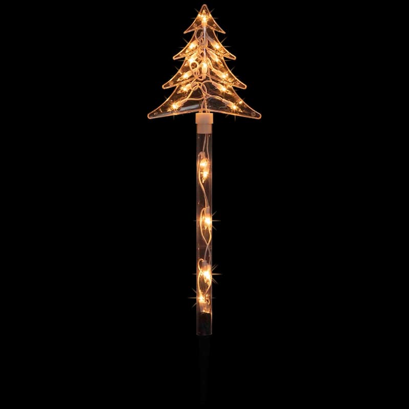4ct Christmas Tree Pathway Marker w/ Lawn Stakes - Clear Lights