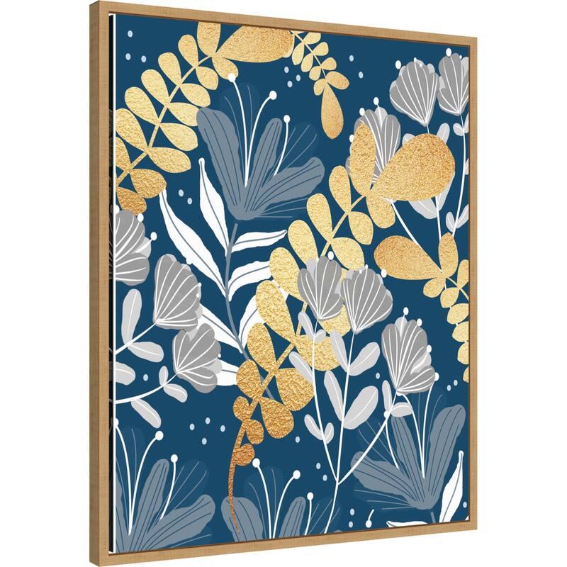 Blue Botanical Garden by Sannel Larson Framed Canvas Wall Art Print