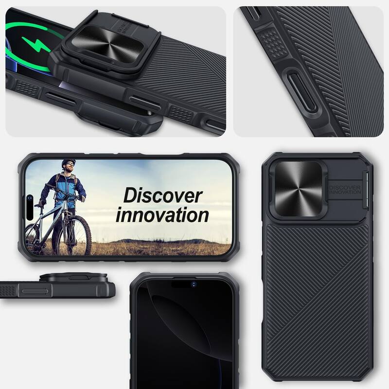 iPhone 16 Pro Max Camera Protection Kickstand - Case Compatible with Mag Safe, Protective Shockproof Military, Phone Case