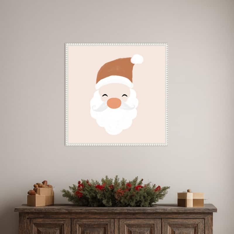 Santa by Orara Studio Framed Canvas Wall Art Print - Sylvie Beaded White