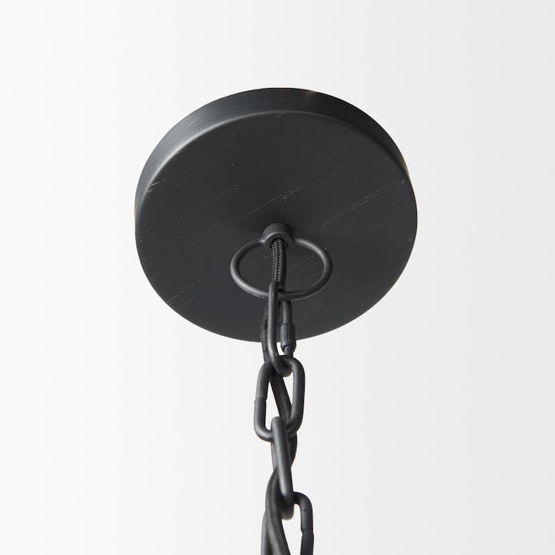 Karina Matte Black and Gold Hammered Metal Dome Pendant Light