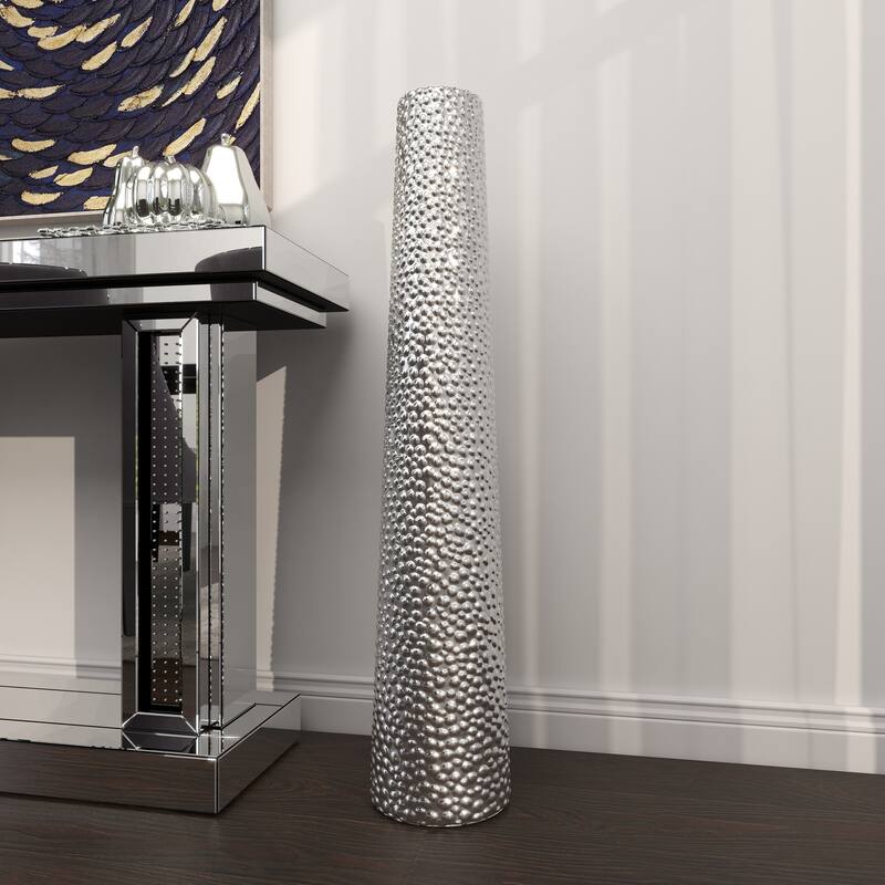 Minimalist Ceramic Modern Tall Vase with Bubble Texture - Silver, Black, Gold, White