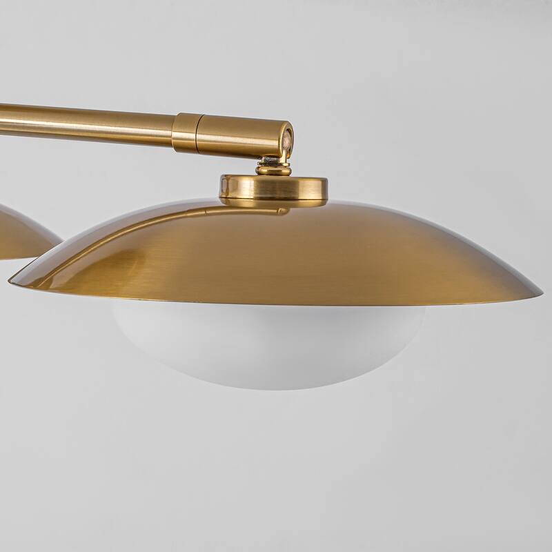 Modern Industrial 3-Light Sputnik Opal Glass Semi Flush Mount - Gold