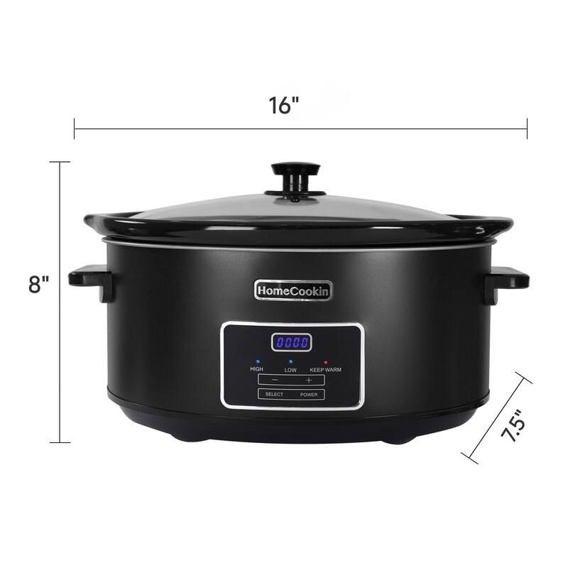 Homecookin 6,7 Quart Digital Display Programmable Slow Cooker