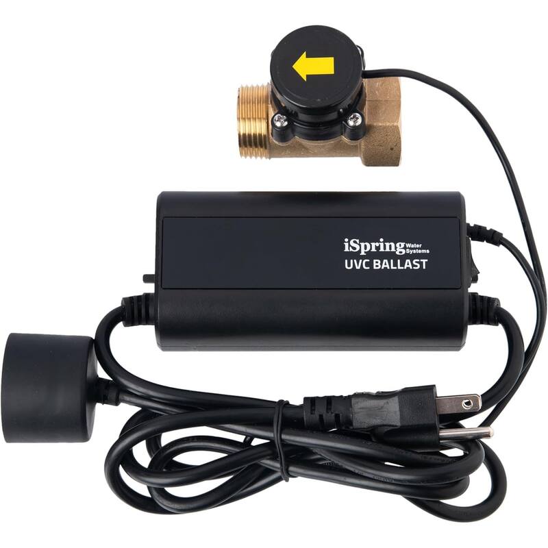 iSpring UVT55FS+UVS55FS UV Light Whole House Water Filter Transformer/Ballast with Water Flow Sensor, 55W 110V, for UVF55FS - UVT55FS+UVS55FS