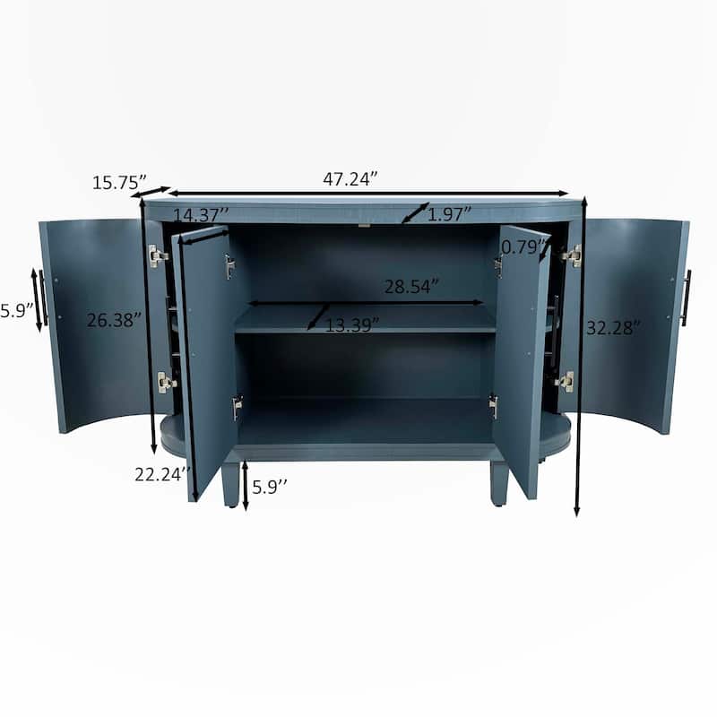 Modern 47.2-Inch Decorative Storage Cabinet with Adjustable Shelves