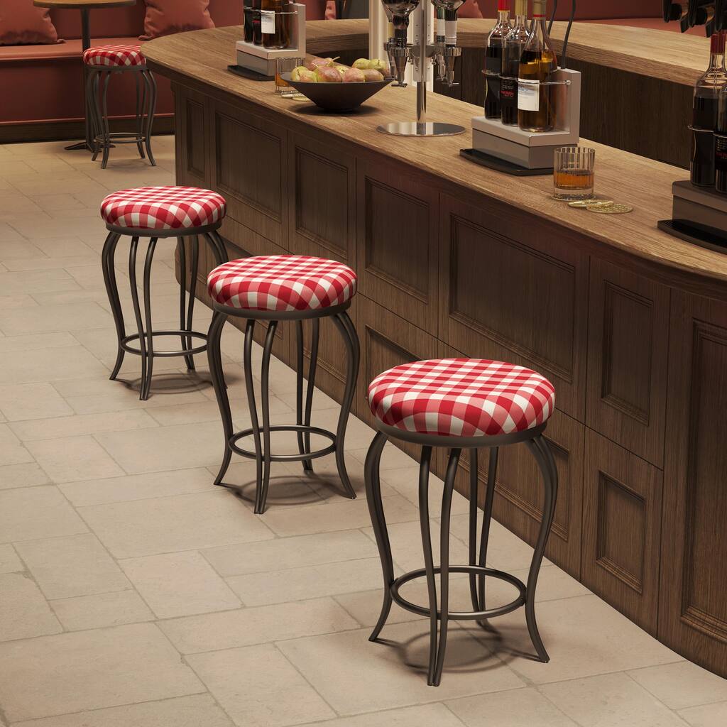 Set of 2 Industrial Country Style Counter Bar Stools with Footrest
