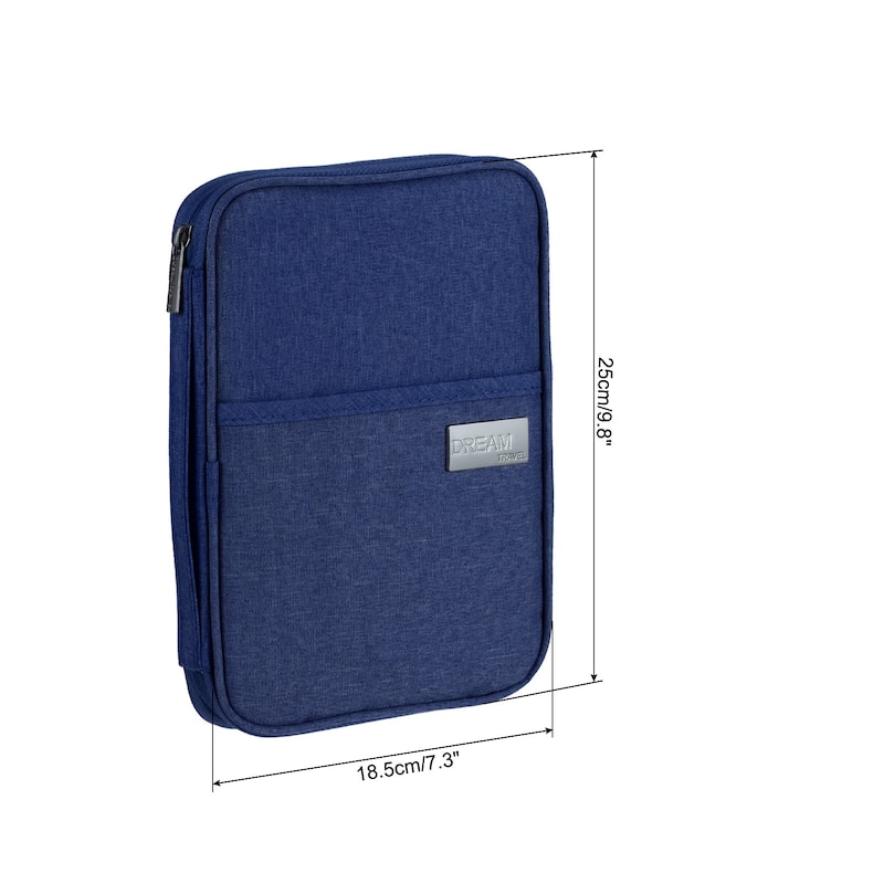 10x7" Multi-Pockets Family Passport Holder Travel Wallet Holder Cover - Navy Blue