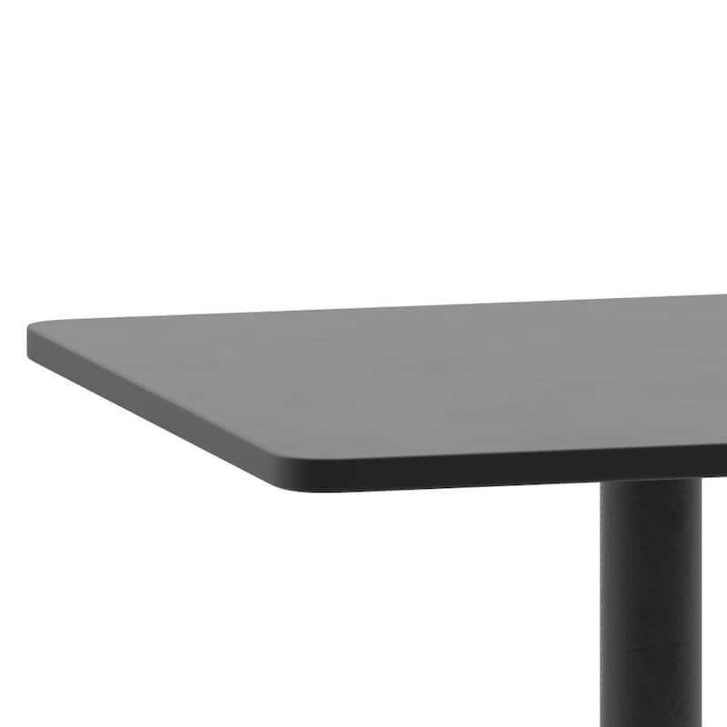 23.5" Square Aluminum Smooth Top Indoor-Outdoor Table with Base