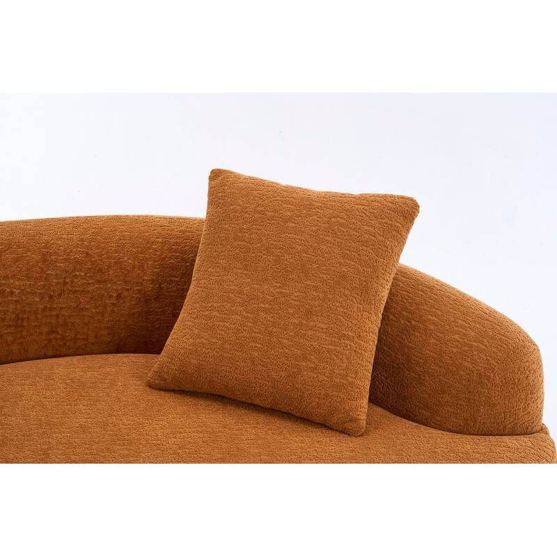 Single S-Curved Chenille Sofa Chair, No Assembly