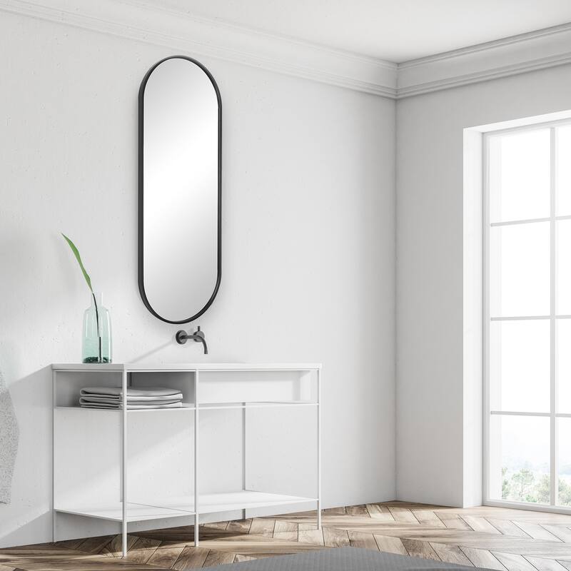 Uttermost Varina Tall Black Mirror - 22"x 60"