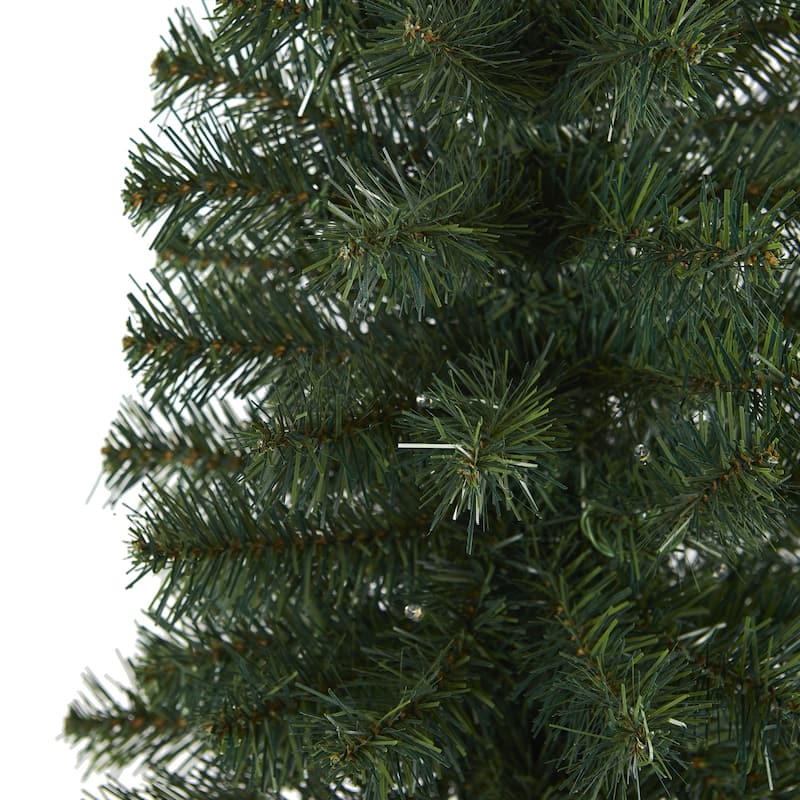 2ft. Green Artificial Christmas Tree with 35 LED Lights & 72 Branches - Petite Festive Holiday X-Mas Accent
