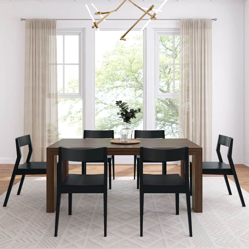 Plank and Beam 72" Modern Solid Wood Table and Chairs Dining Set