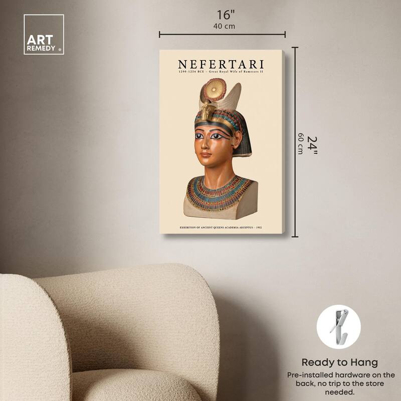Ancient Egyptian Queen Canvas by Art Remedy, Gallery Wrapped