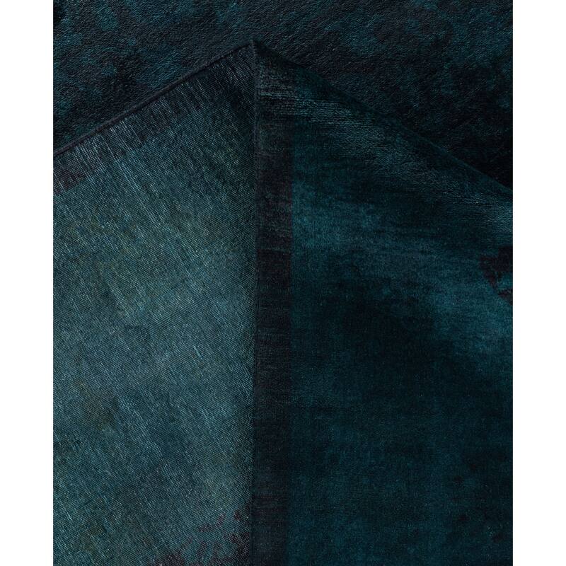 Overdyed One-of-a-Kind Hand-Knotted Area Rug - Blue - 9' 2" x 12' 1"
