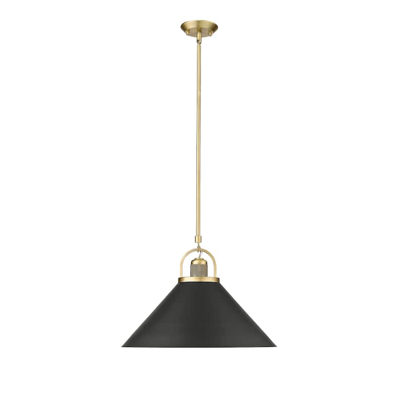 Millennium Lighting Artistan 1 Light Pendant Fixture - 18.1 Inch - Vintage Brass / Matte Black