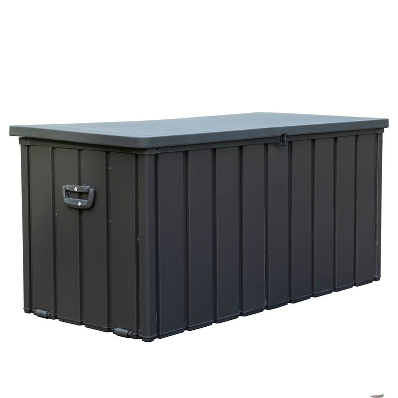 100 Gallon Outdoor Storage Deck Box Waterproof, Large Patio Storage Bin for Outside Cushions, Throw Pillows, Lockable