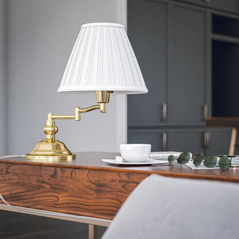 Kenroy Home Classic Swing Arm Desk Lamp - Polished Brass