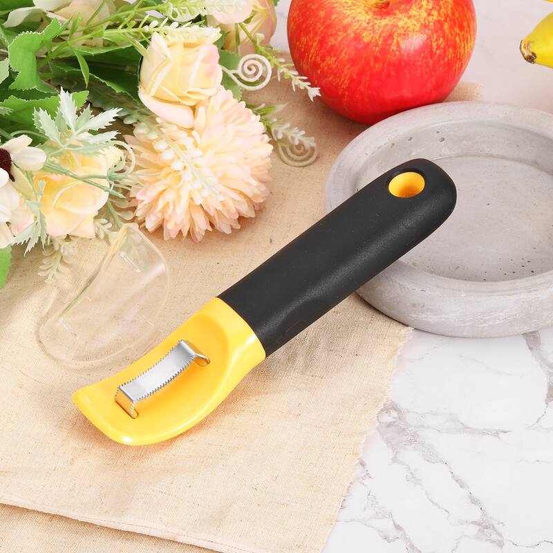 2pcs Stainless Steel Corn Peeler Corn Stripper Tool for Corn on the Cob, Silver - Yellow/Black