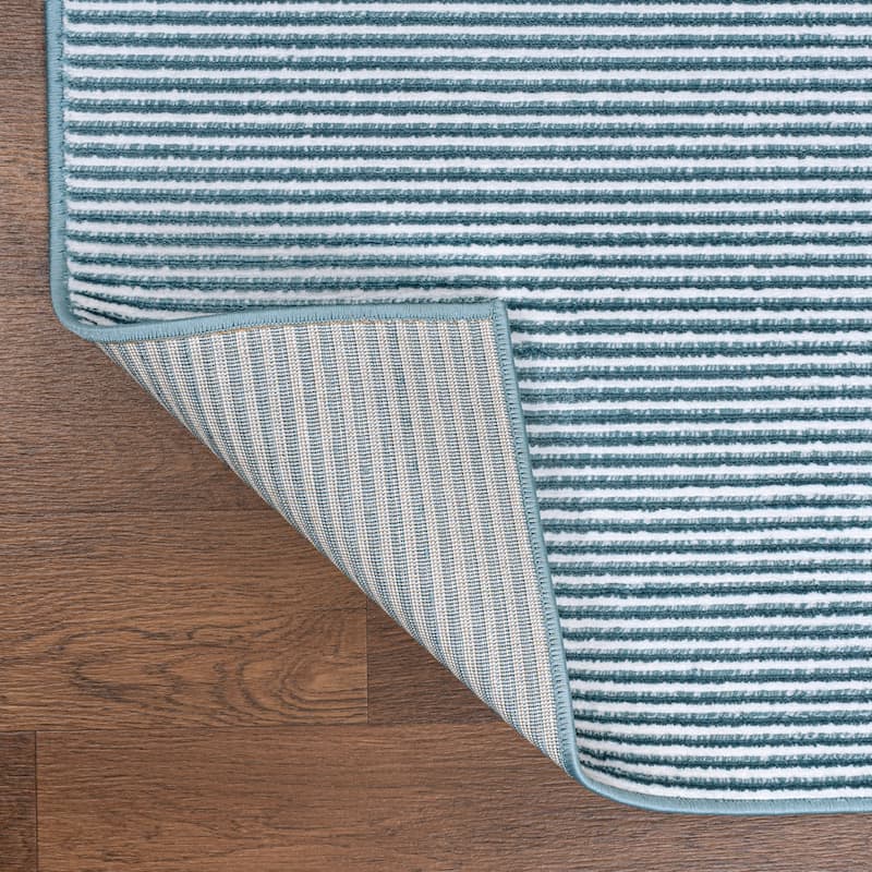 JONATHAN Y Athens Modern Minimalist Pinstripe High-Low Rug