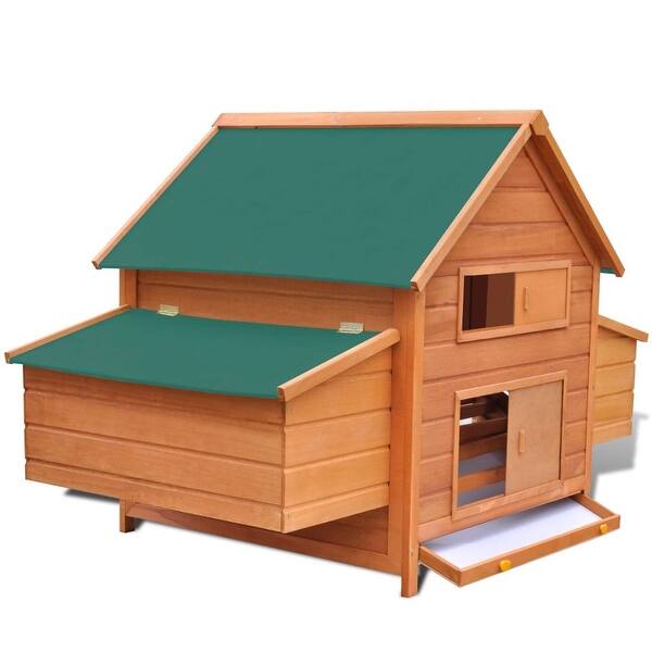 Shop Vidaxl Chicken Coop Wood Hen Poultry House Cage Hutch Run With