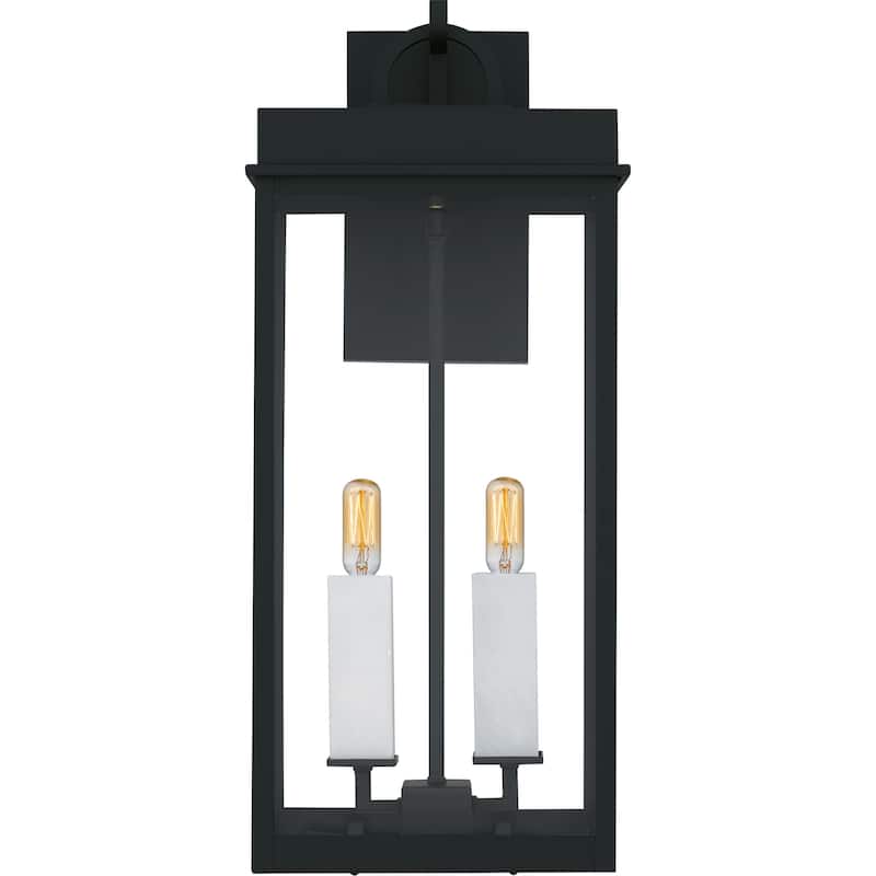 Carmen 2-Light Matte Black Outdoor Wall Lantern