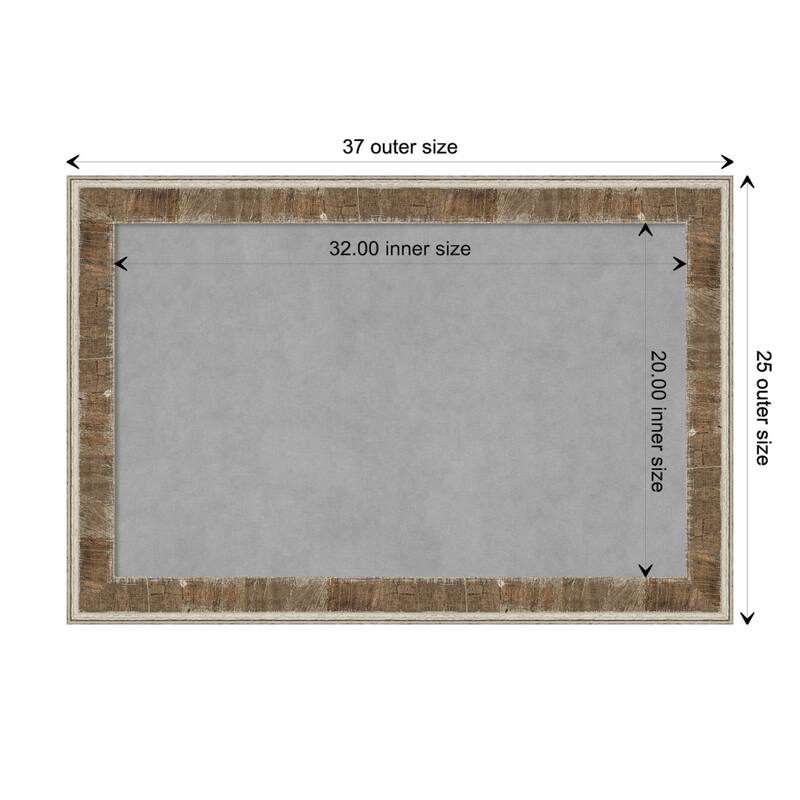 Amanti Art Farmhouse Brown Narrow Framed Magnetic Board - Board Size 32x20