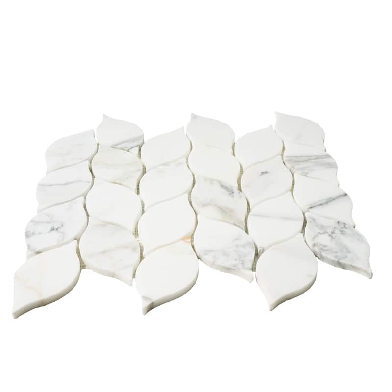 Calacatta Marble Leaf Honed Mosiac Tile