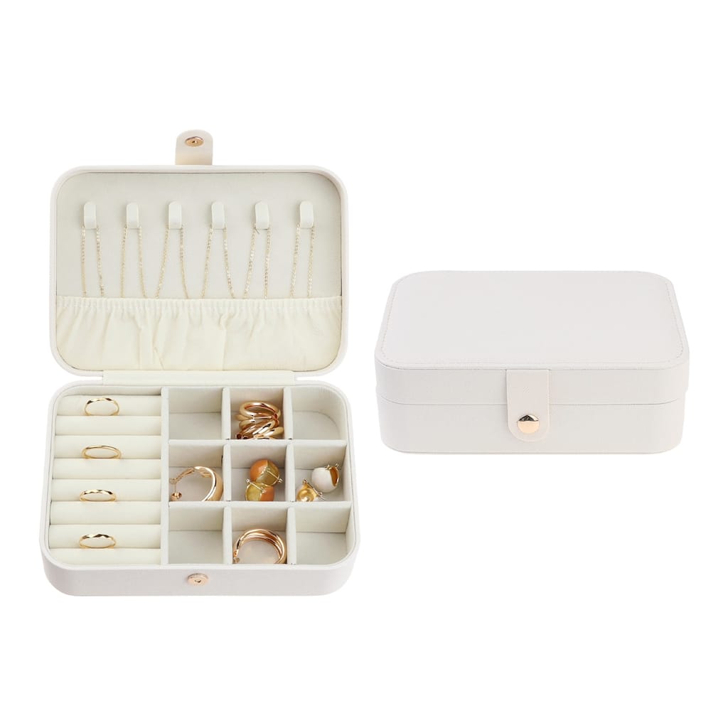 Travel Jewelry Box for Women Girls Birthday Gifts, Small Portable PU Leather Jewelry Organizer Case Storage Display Holder