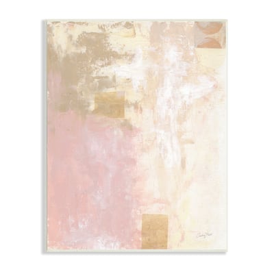 Stupell Industries Modern Soft Pink Beige Abstract Painting Morning Composition Wood Wall Art