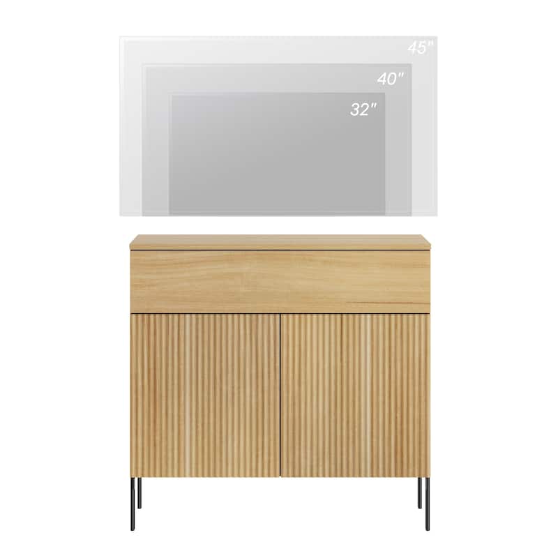 Modern Wood 31.5" Dresser With Reeded Design, Minimalist Dresser Organizer Storage