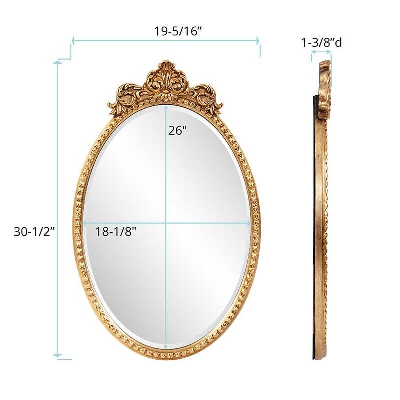 Moreau Oval Mirror- Vertical - 30.5H X 19.5/16W X 1.3/8D