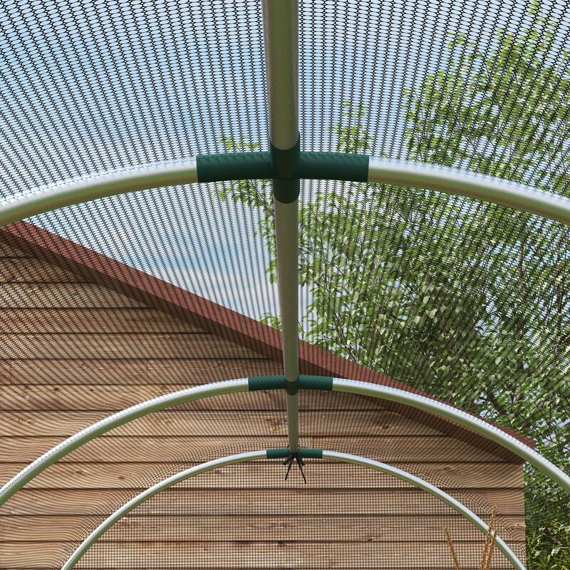 Outsunny 4' x 12' Crop Cage, Plant Protection Tent with Zippered Door and Galvanized Steel Frame, Fruit Cage Netting Cover