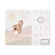 preview thumbnail 1 of 4, Boho Desert Sun Girl Baby Monthly Milestone Blanket - Blush Pink Mauve Gold Taupe Bohemian Watercolor Mountains Southwest Nature