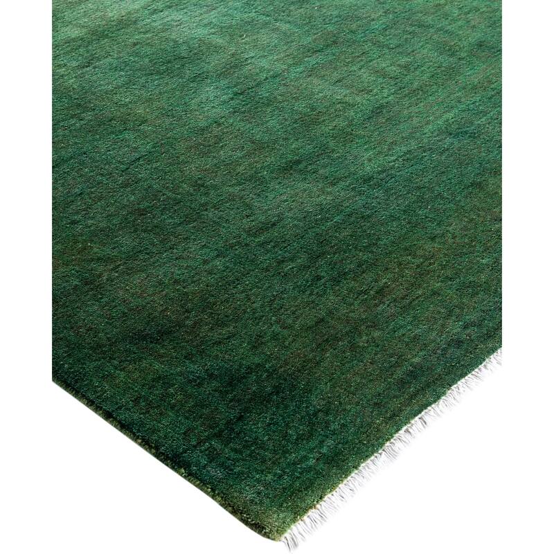 Overdyed One-of-a-Kind Hand-Knotted Area Rug - Green - 6' 1" x 9' 5"